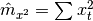 \hat{m}_{x^2}=\sum x_t^2